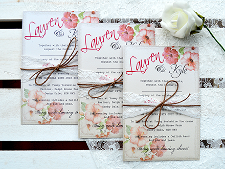 Vintage Hibiscus Flat Bundle Invitation